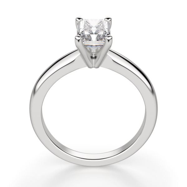 Tapered Classic Radiant Cut Solitaire Engagement Ring, Hover, 14K White Gold, Platinum