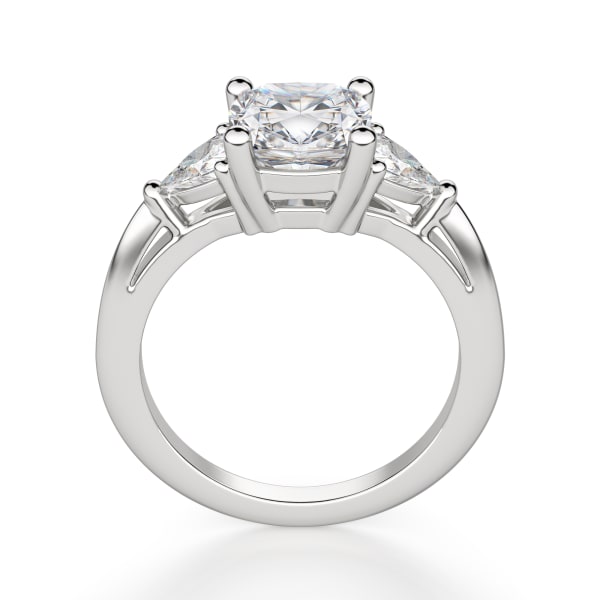 Timeless Cushion cut Engagement Ring, Hover, 14K White Gold, 