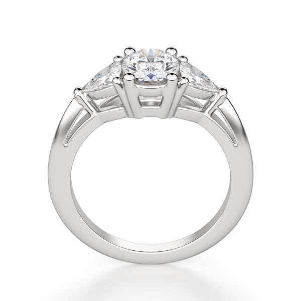 Timeless Oval cut Engagement Ring, Hover, 14K White Gold, 