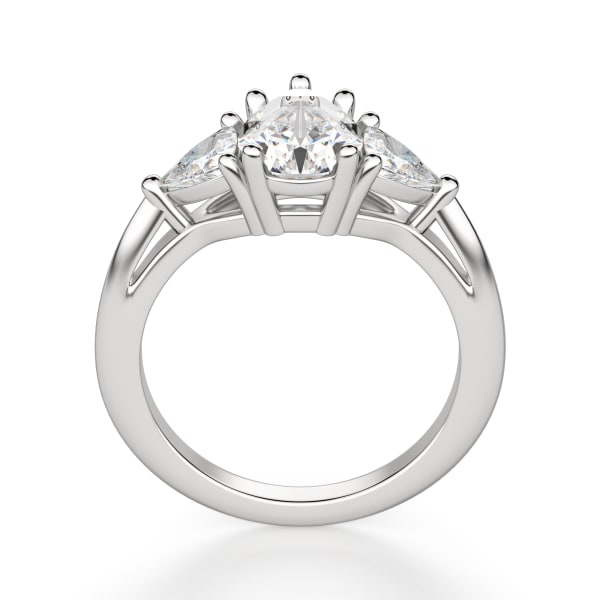 Timeless Pear cut Engagement Ring, Hover, 14K White Gold, 
