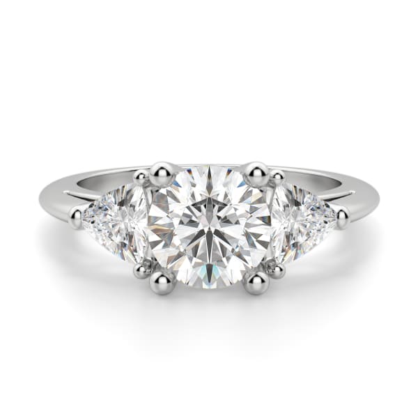 Timeless Round cut Engagement Ring, Default, 14K White Gold, 