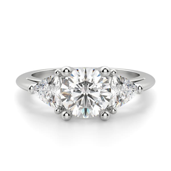 Timeless Engagement Ring With 3.00 Ct Round Center DEW Ring Size 6-7.5  14K White Gold Nexus Diamond Alternative, Default,