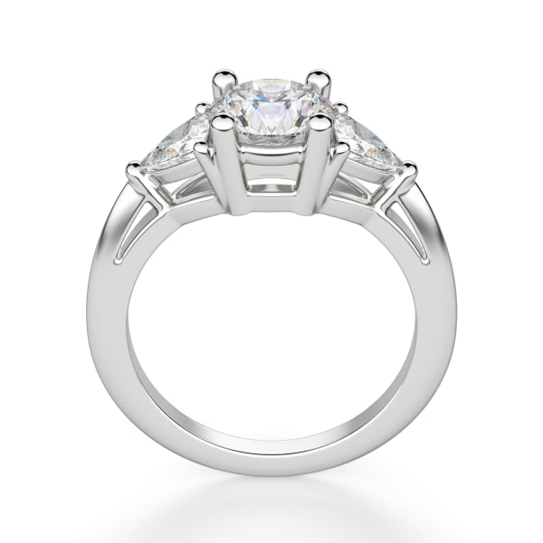 Timeless Engagement Ring With 3.00 Ct Round Center DEW Ring Size 6-7.5  14K White Gold Nexus Diamond Alternative, Hover,