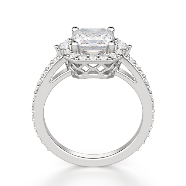 Tuscany Asscher Cut Engagement Ring, Hover, 14K White Gold, 
