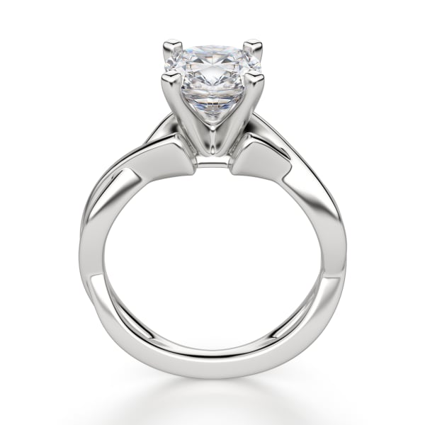 Twisted Classic Cushion Cut Engagement Ring, Hover, 14K White Gold, Platinum