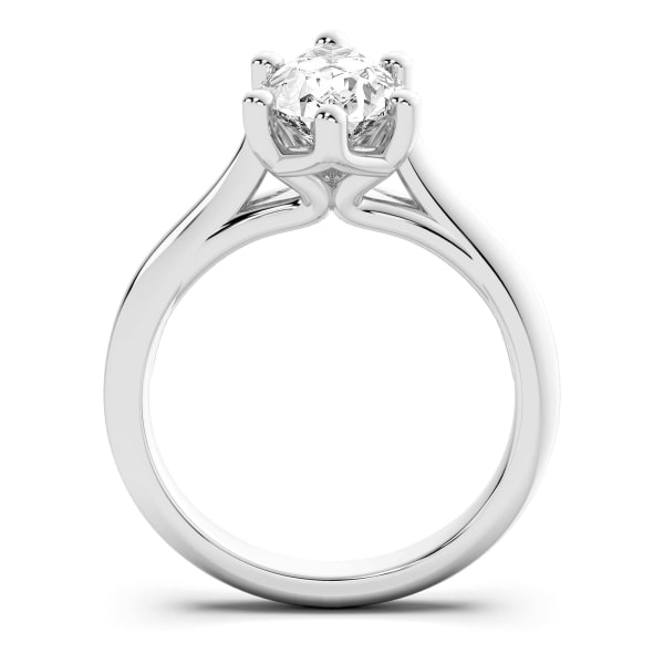 Bali Classic Pear Cut Engagement Ring, Hover, 14K White Gold,