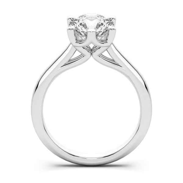 Bali Classic Round Cut Engagement Ring, Hover, 14K White Gold,