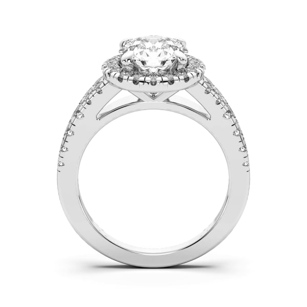 Berlin Round Cut Engagement Ring, Hover, 14K White Gold, Platinum