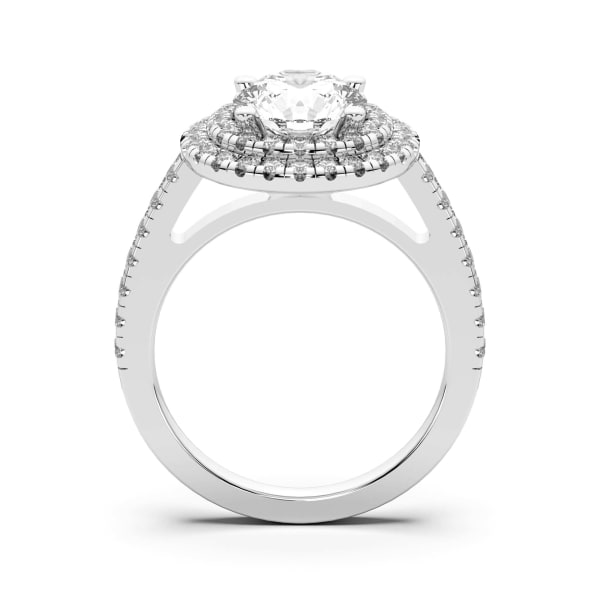 Dubai Round Cut Engagement Ring, Hover, 14K White Gold,