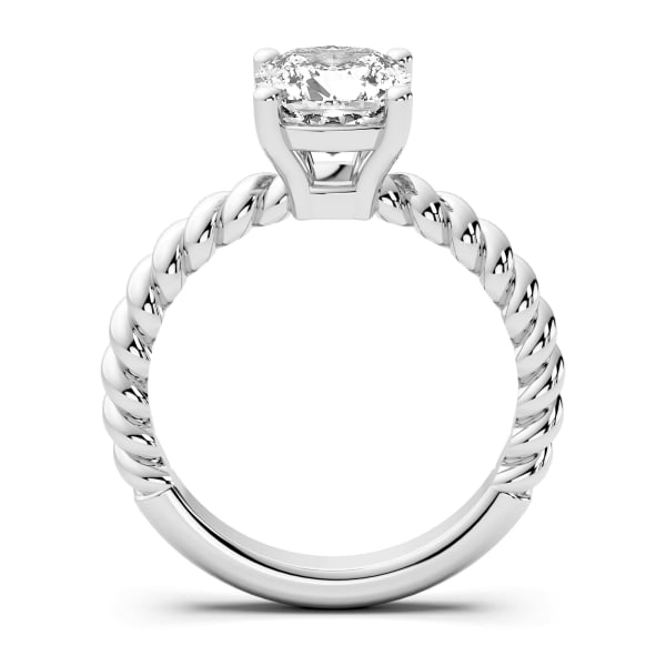 Fiji Cushion Cut Engagement Ring, Hover, 14K White Gold,