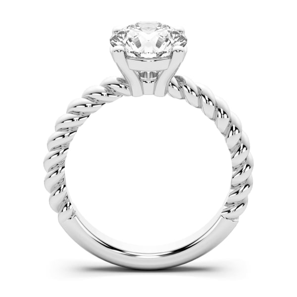 Fiji Round Cut Engagement Ring, Hover, 14K White Gold,