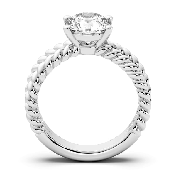 Fiji Split Band Round Cut Engagement Ring, Hover, 14K White Gold,