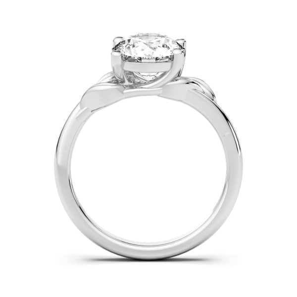 Ivy Round Cut Engagement Ring, Hover, 14K White Gold,