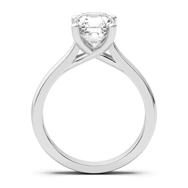 Montreal Asscher Cut Engagement Ring, Hover, 14K White Gold,