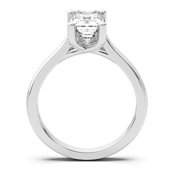Montreal Emerald Cut Engagement Ring, Hover, 14K White Gold,