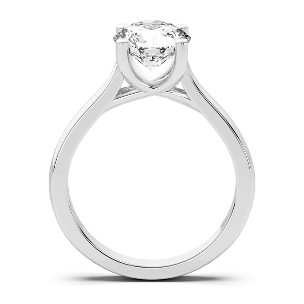 Montreal Round Cut Engagement Ring, Hover, 14K White Gold,