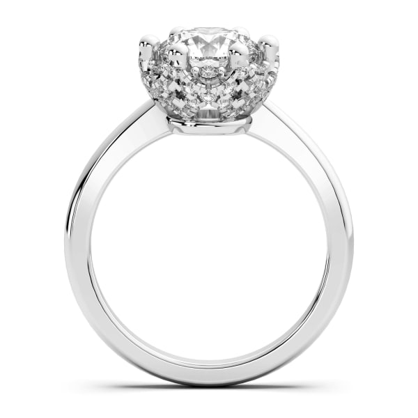 Nottingham Engagement Ring With 1.00 Ct Round Center DEW Ring Size 5-6.5  14K White Gold Moissanite, Hover,