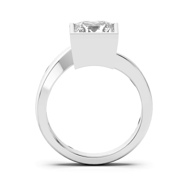 Rome Princess Cut Engagement Ring, Hover, 14K White Gold,