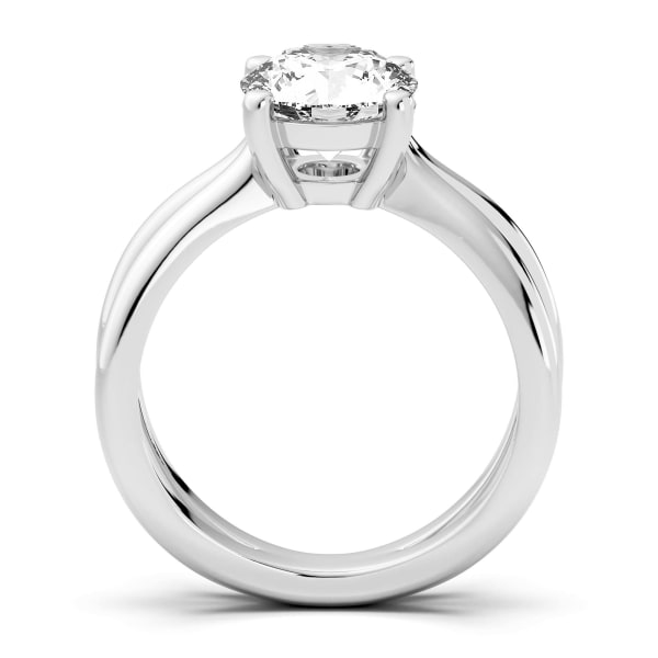 Tahiti Split Band Round Cut Engagement Ring, Hover, 14K White Gold,