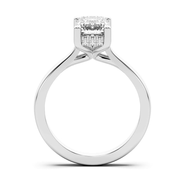 Verona Emerald Cut Engagement Ring, Hover, 14K White Gold,