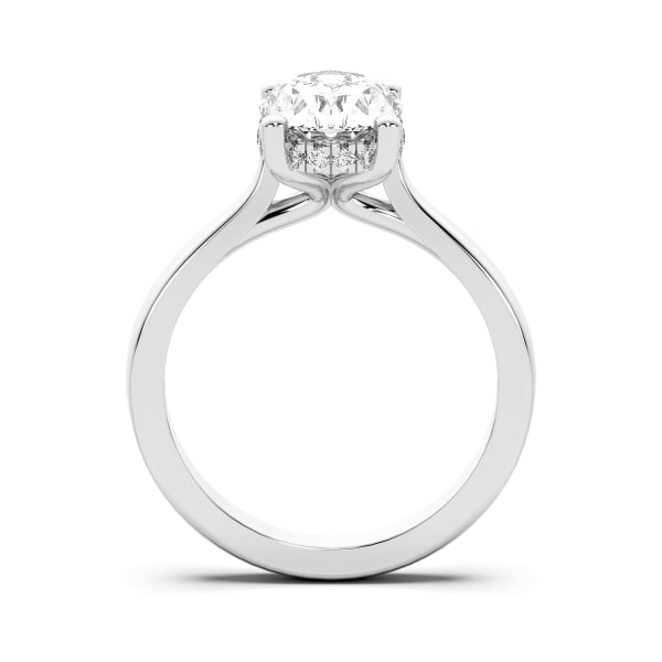 Verona Oval Cut Engagement Ring, Hover, 14K White Gold,