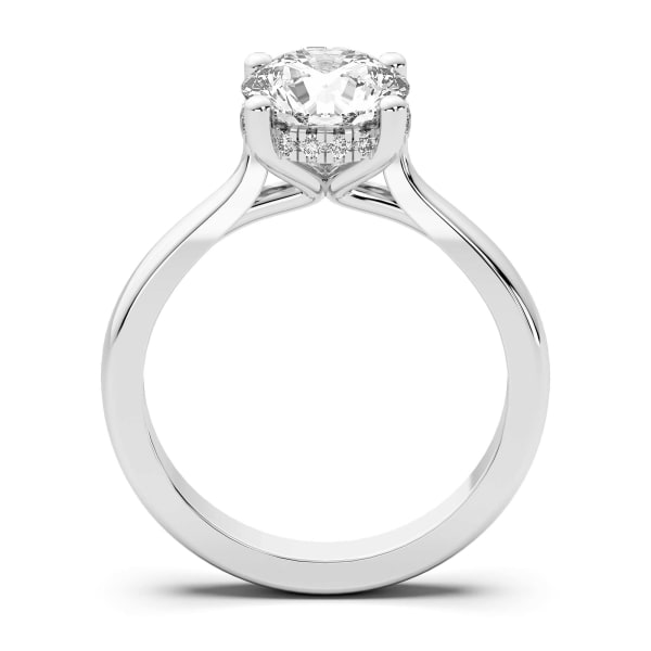 Verona Round Cut Engagement Ring, Hover, 14K White Gold,