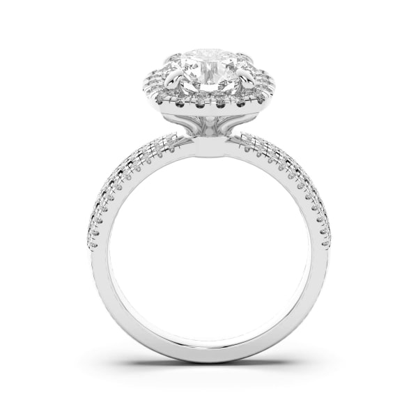 Versailles Round Cut Engagement Ring, Hover, 14K White Gold,