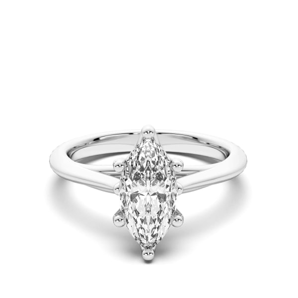 Bali Classic Marquise Cut Engagement Ring, Default, 14K White Gold,