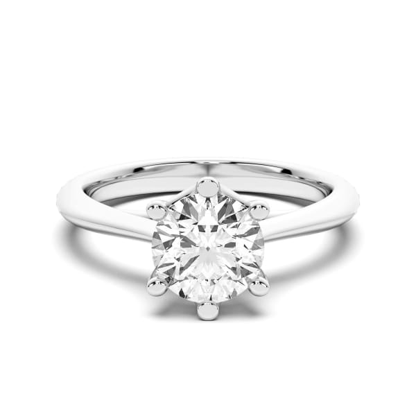 Bali Classic Round Cut Engagement Ring, Default, 14K White Gold,