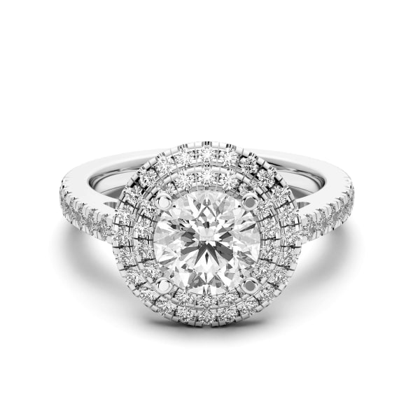 Dubai Round Cut Engagement Ring, Default, 14K White Gold,