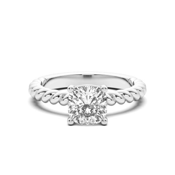 Fiji Cushion Cut Engagement Ring, Default, 14K White Gold,