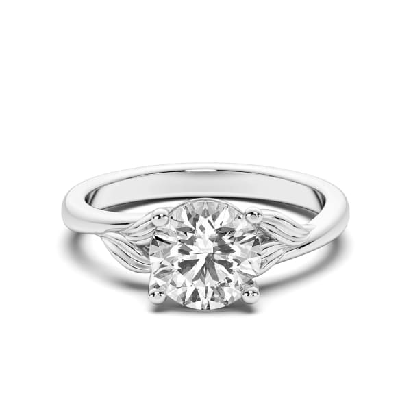 Ivy Round Cut Engagement Ring, Default, 14K White Gold,