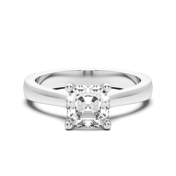 Montreal Asscher Cut Engagement Ring, Default, 14K White Gold,