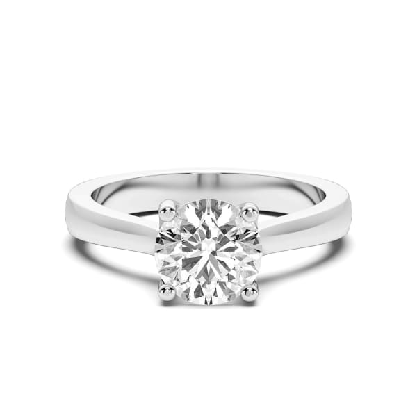 Montreal Round Cut Engagement Ring, Default, 14K White Gold,