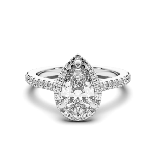 Prague Pear Cut Engagement Ring, Default, 14K White Gold, Platinum