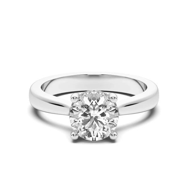 Verona Round Cut Engagement Ring, Default, 14K White Gold,