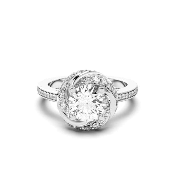 Vienna Round Cut Engagement Ring, Default, 14K White Gold,