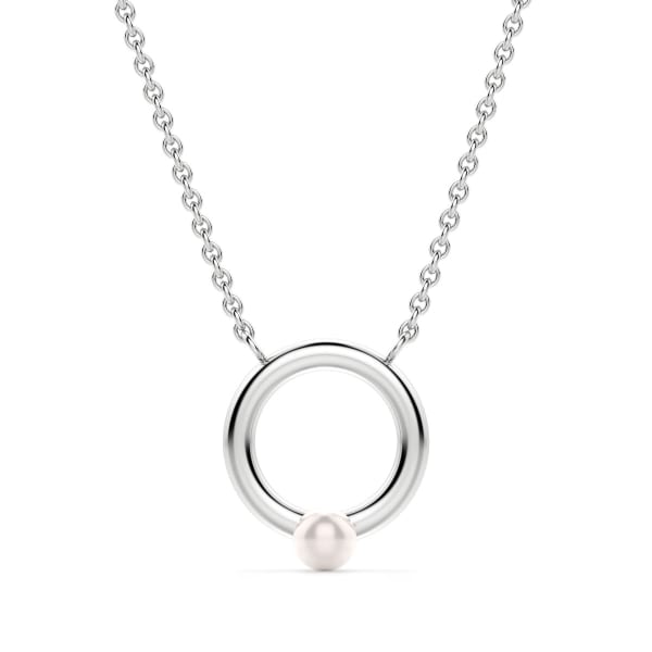 Pearl Circle Necklace, Sterling Silver, Default