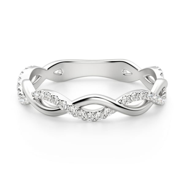 Winding Roads Wedding Band Ring Size 7-7.5 14K White Gold Lab Grown Diamond, Default,