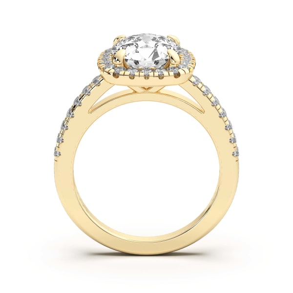 Naples Round Cut Engagement Ring, Hover, 14K Yellow Gold,