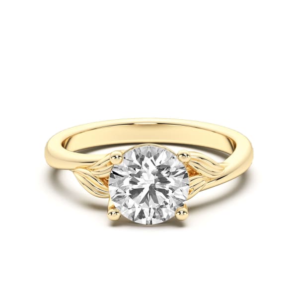 Ivy Round Cut Engagement Ring, Default, 14K Yellow Gold,
