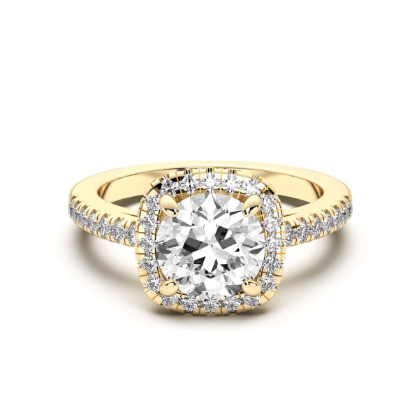 Naples Round Cut Engagement Ring, Default, 14K Yellow Gold,