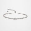 Bound To You Round Cut Bracelet, Sterling Silver