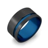 Obsidian Grooved Band, Blue Tungsten