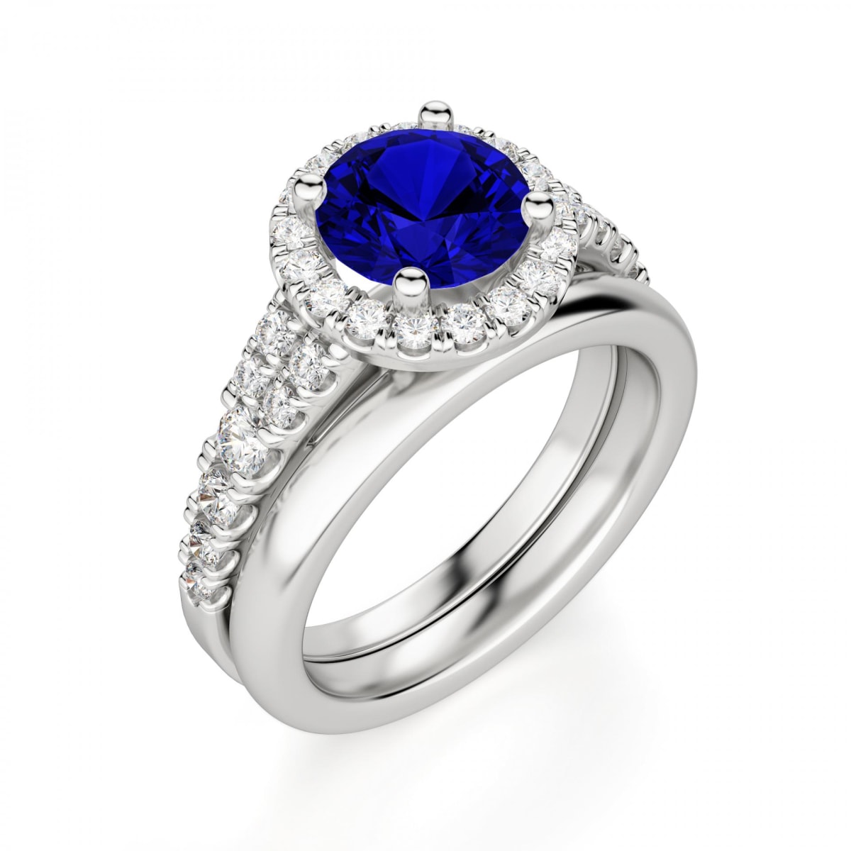 Platinum Estate Diamond & Sapphire Ring - Underwoods Jewelers