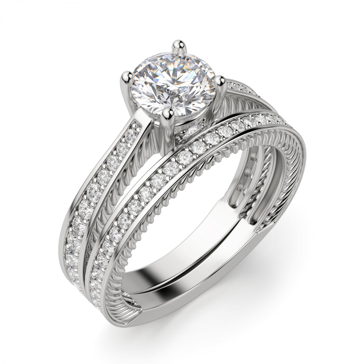 Vintage Wedding Rings, Radiant Cut Moissanite Vintage Engagement Ring