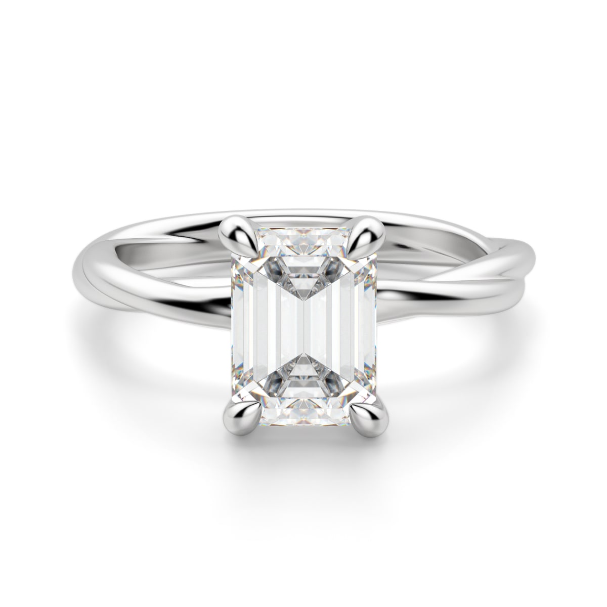 Emerald Cut 3 Stone Engagement Ring | 3.20 Ct H VVS1 GIA – Kingofjewelry.com
