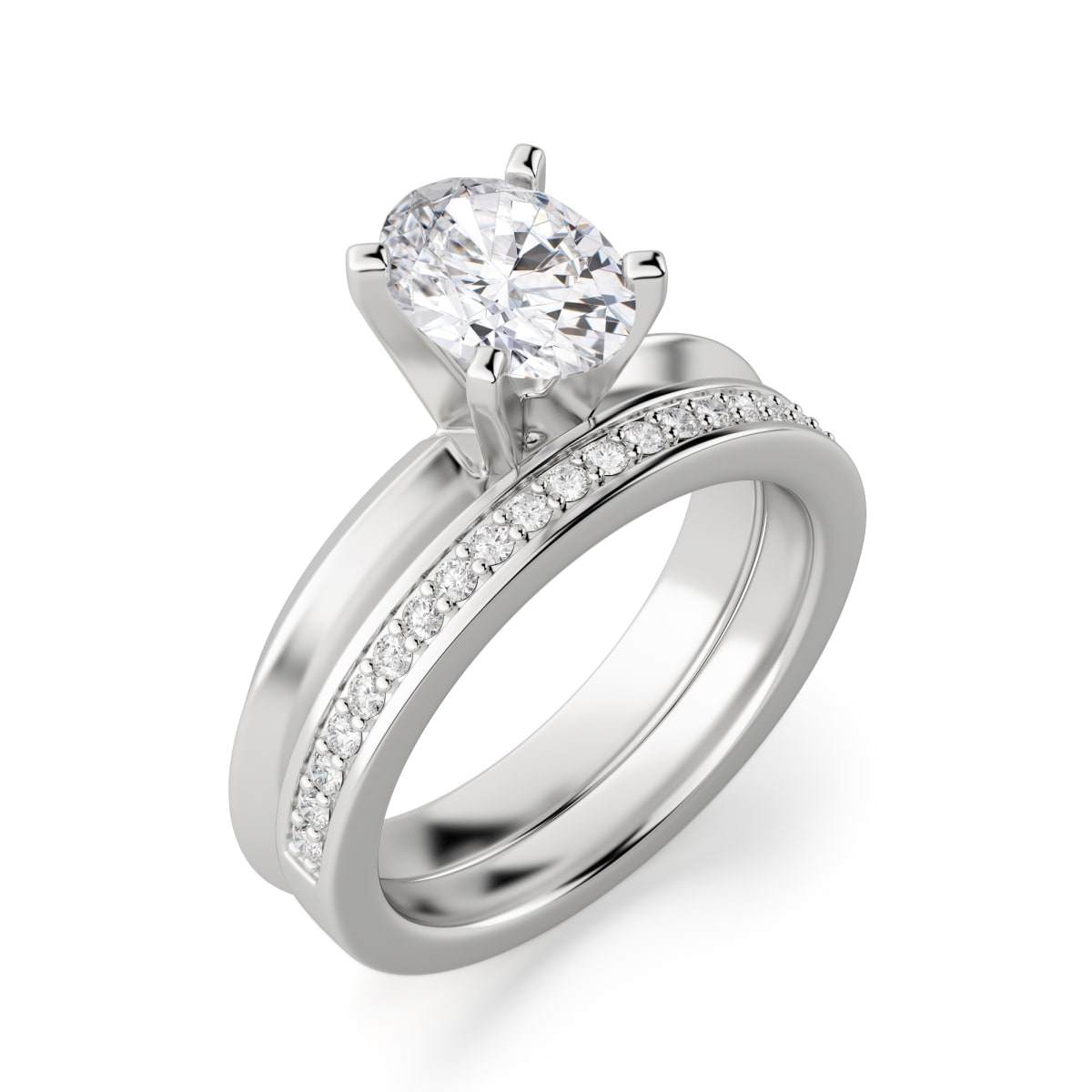 Knife-Edge Classic Oval Cut Engagement Ring