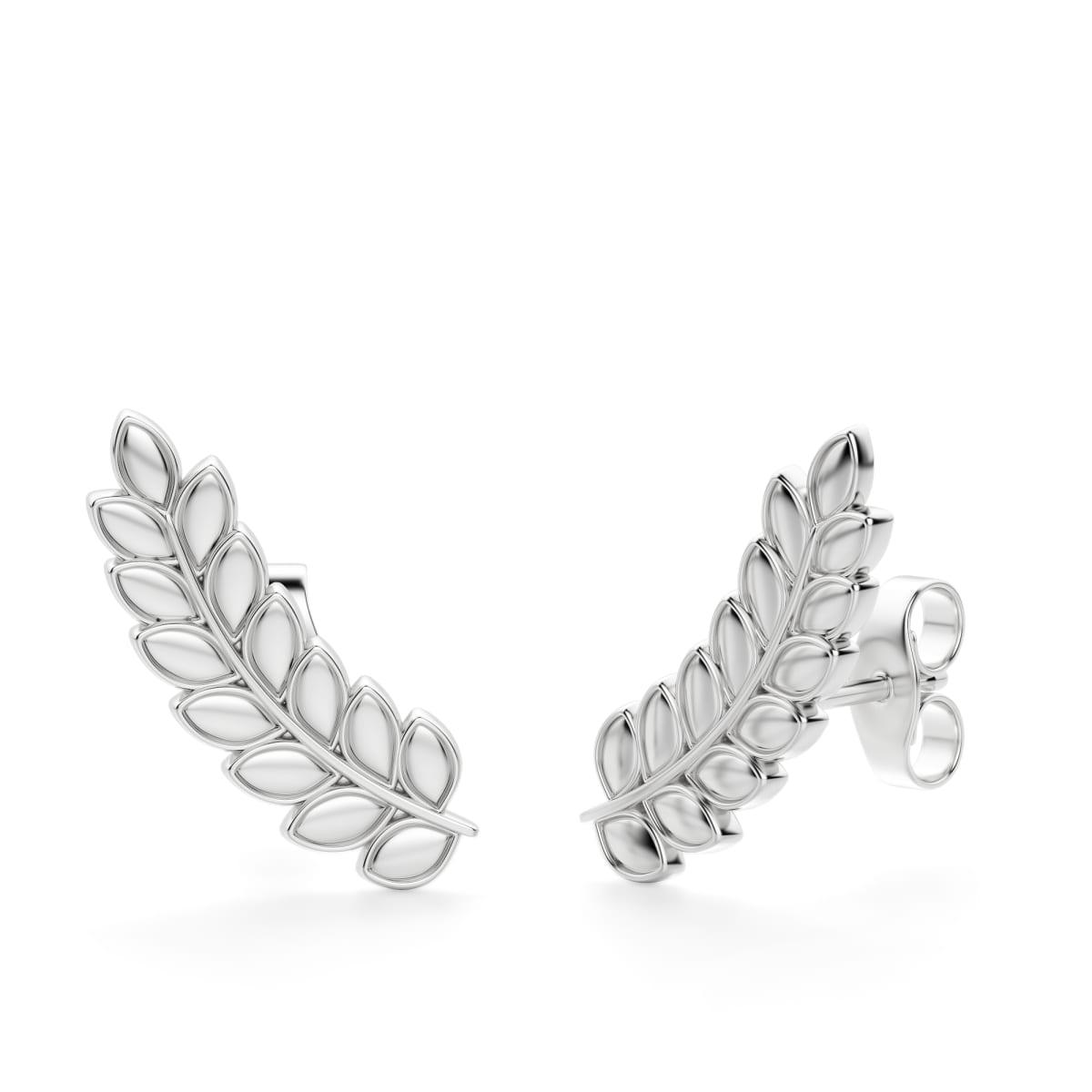 Leaf Earring Climbers, Sterling Silver