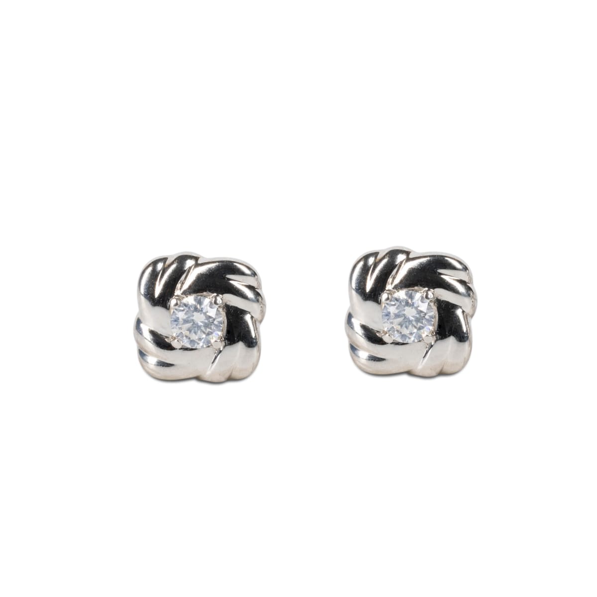 Sterling Silver Love Knot 11mm Stud Earrings